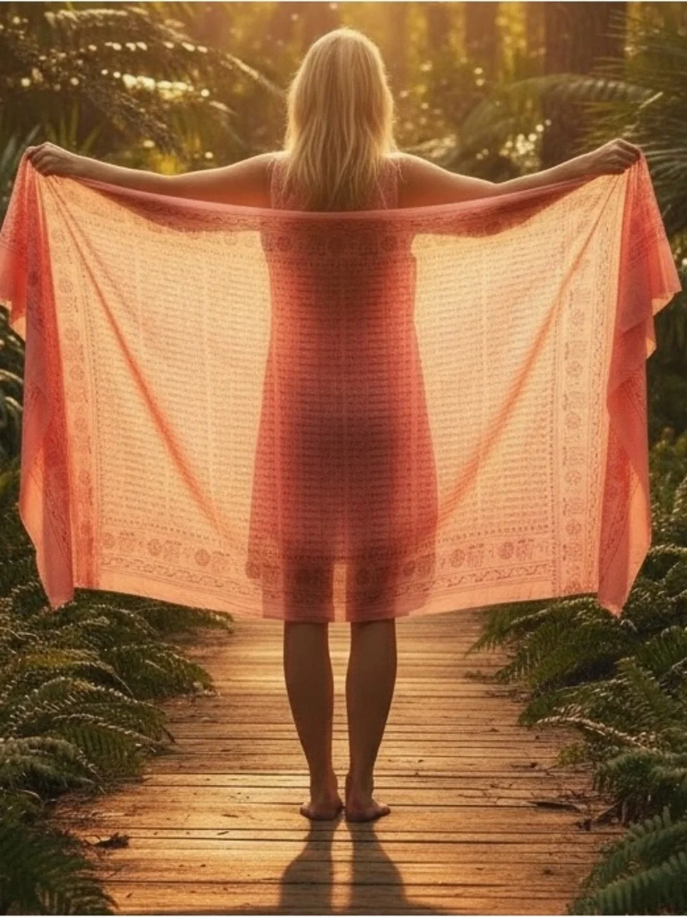 Cotton Meditation Yoga Prayer Shawl with Om Mantra Print in Pink Rose